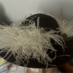 Vintage black hat ostrich feathers